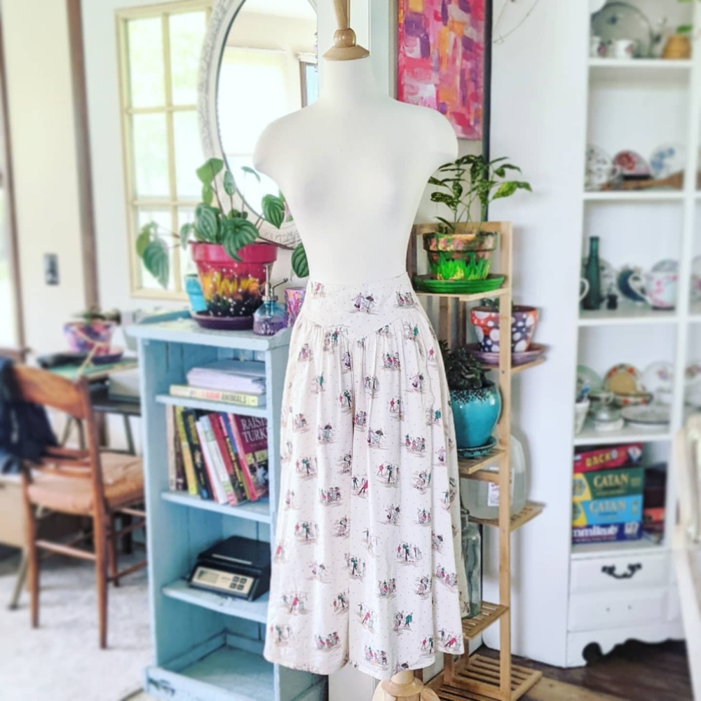 Vintage Figure Skating Patterned Skirt